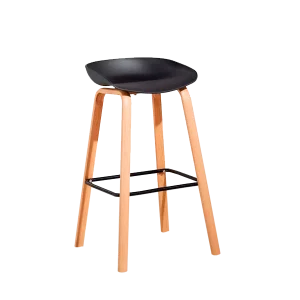 TABURETE ABY WOOD 65CM NEGRO