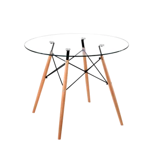 MESA EAMES REDONDA CRISTAL 80 CM